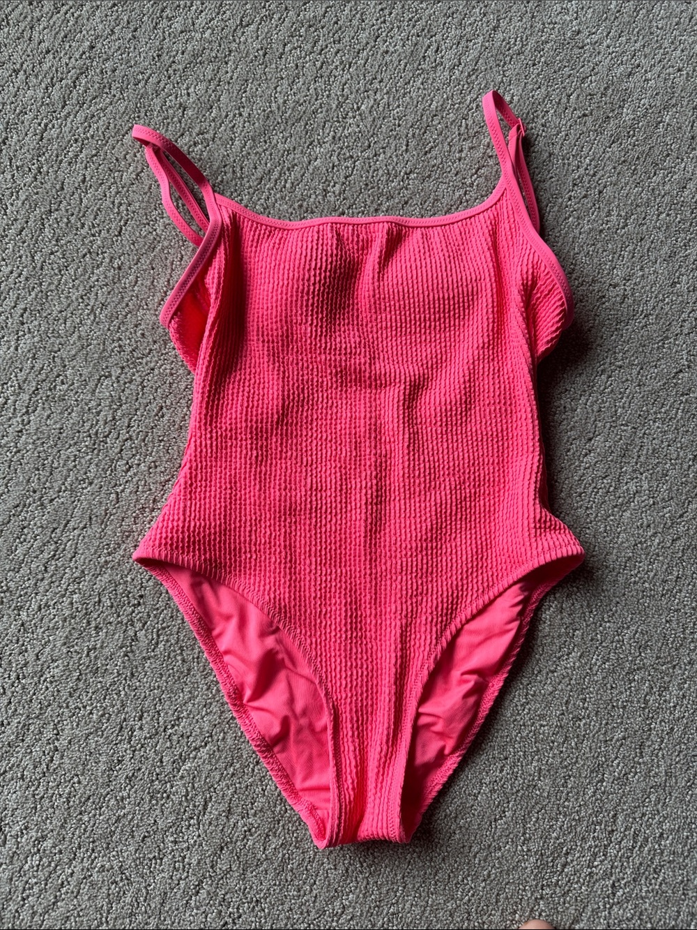 aerie Hot Pink Textured One-Piece Swimsuit